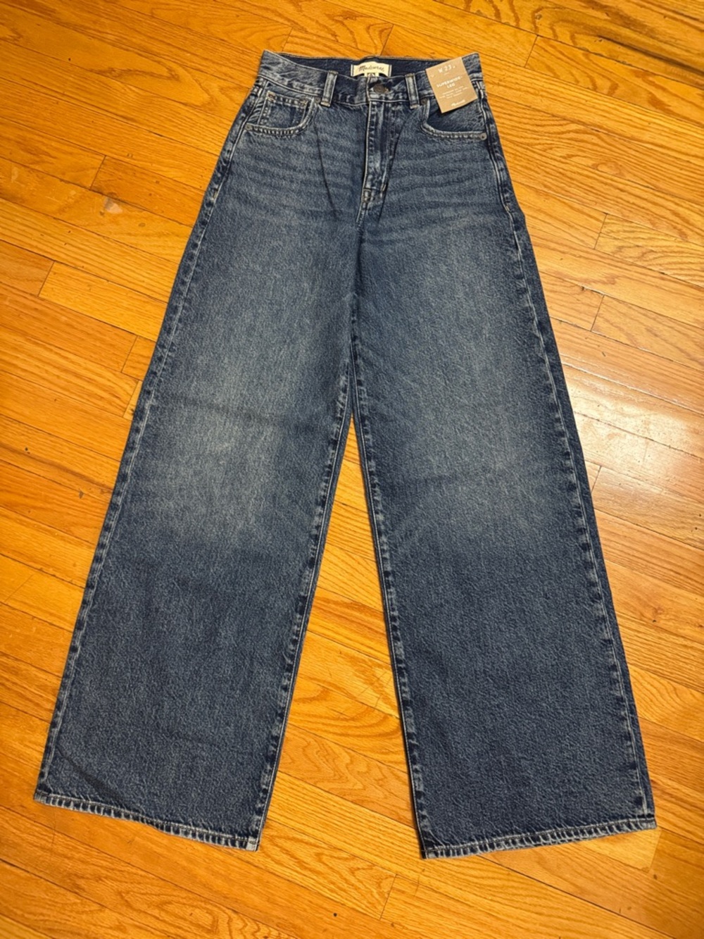 Madewell Superwide-Leg Jeans in Dark Blue Wash